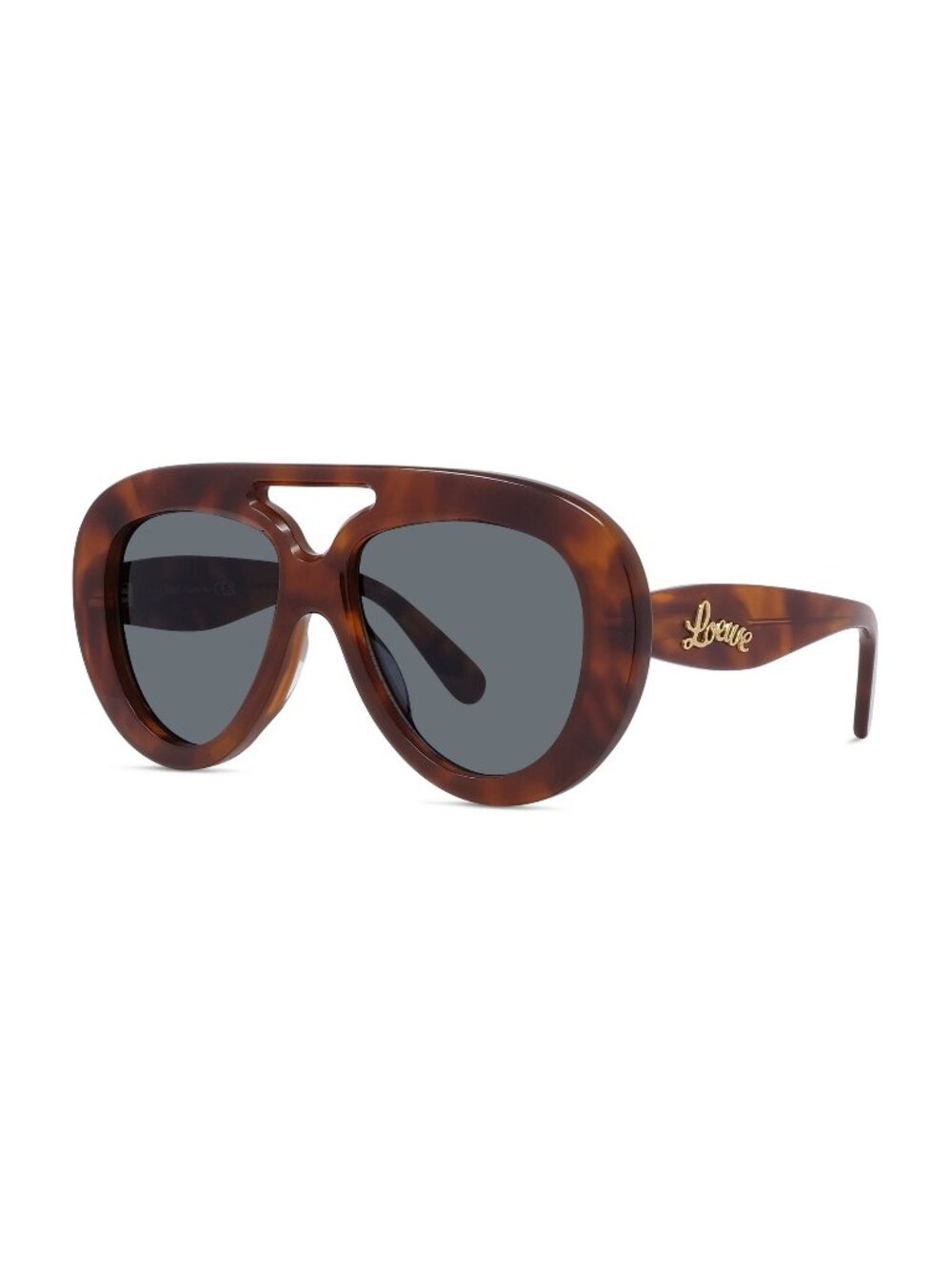 New LOEWE Men's Sunglasses Acetate Frame CURVY LW40144U 53V 55 Havana Pilot